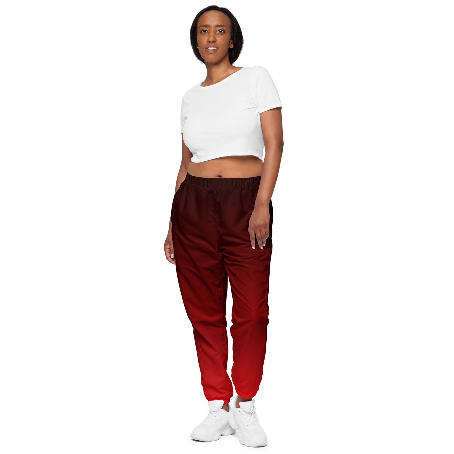 Gradient Black to Red Unisex track pants