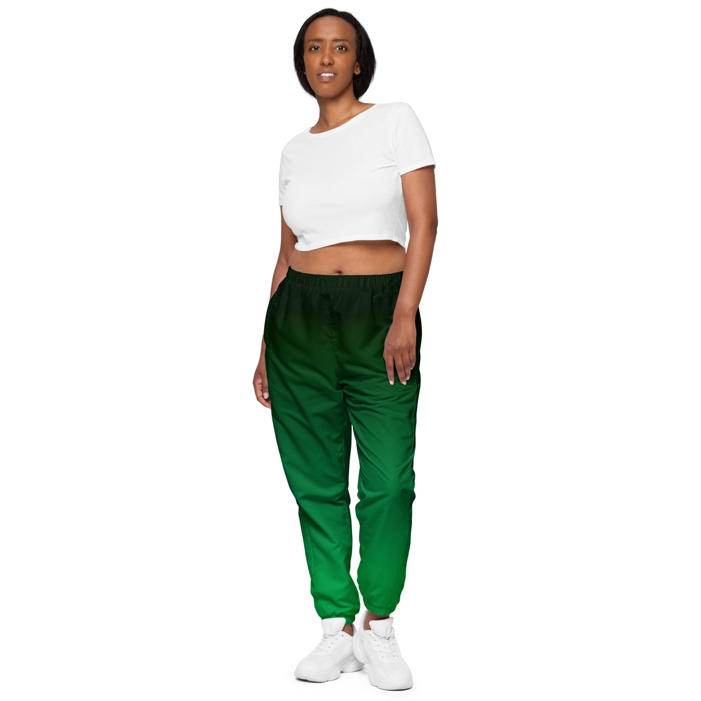 Gradient Black to Green Unisex track pants
