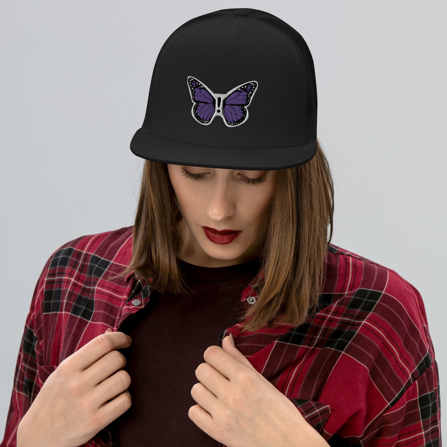 ! Purple Monarch Trucker Cap