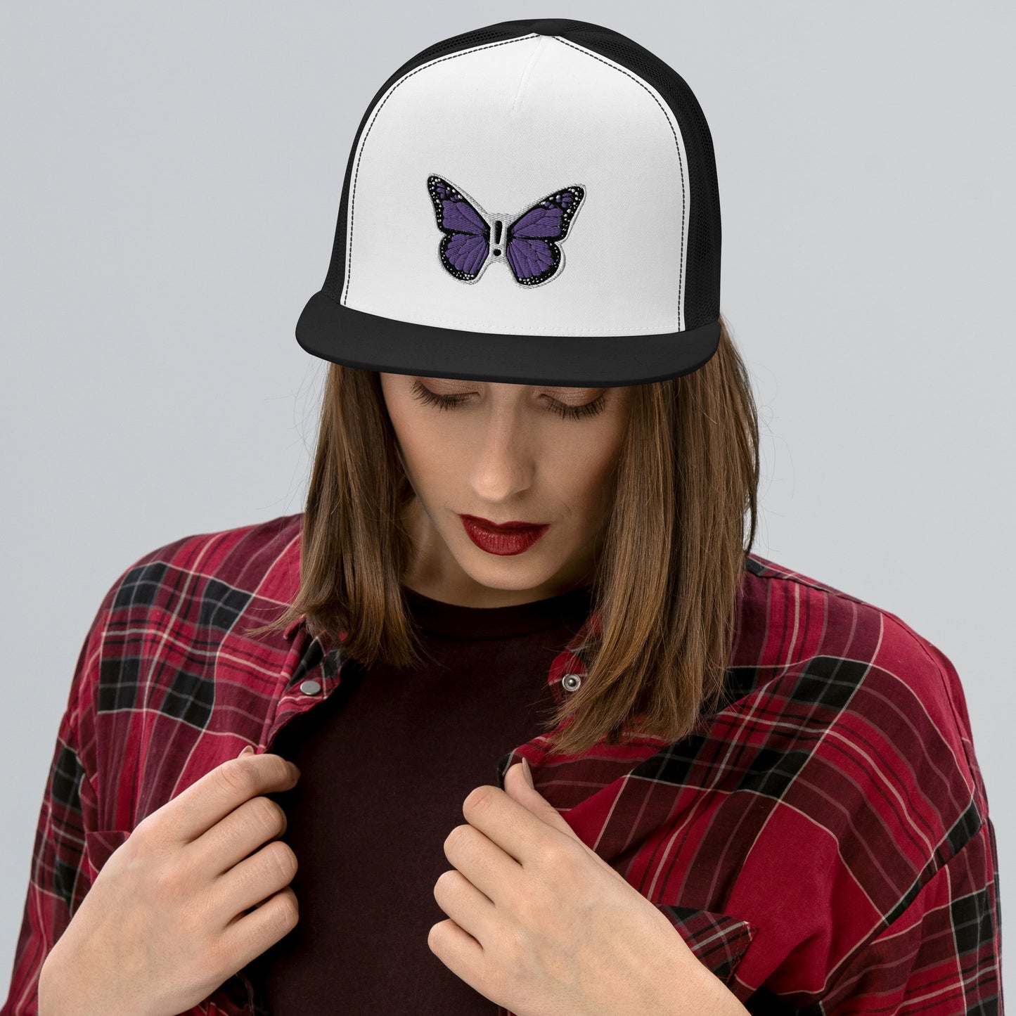 ! Purple Monarch Trucker Cap