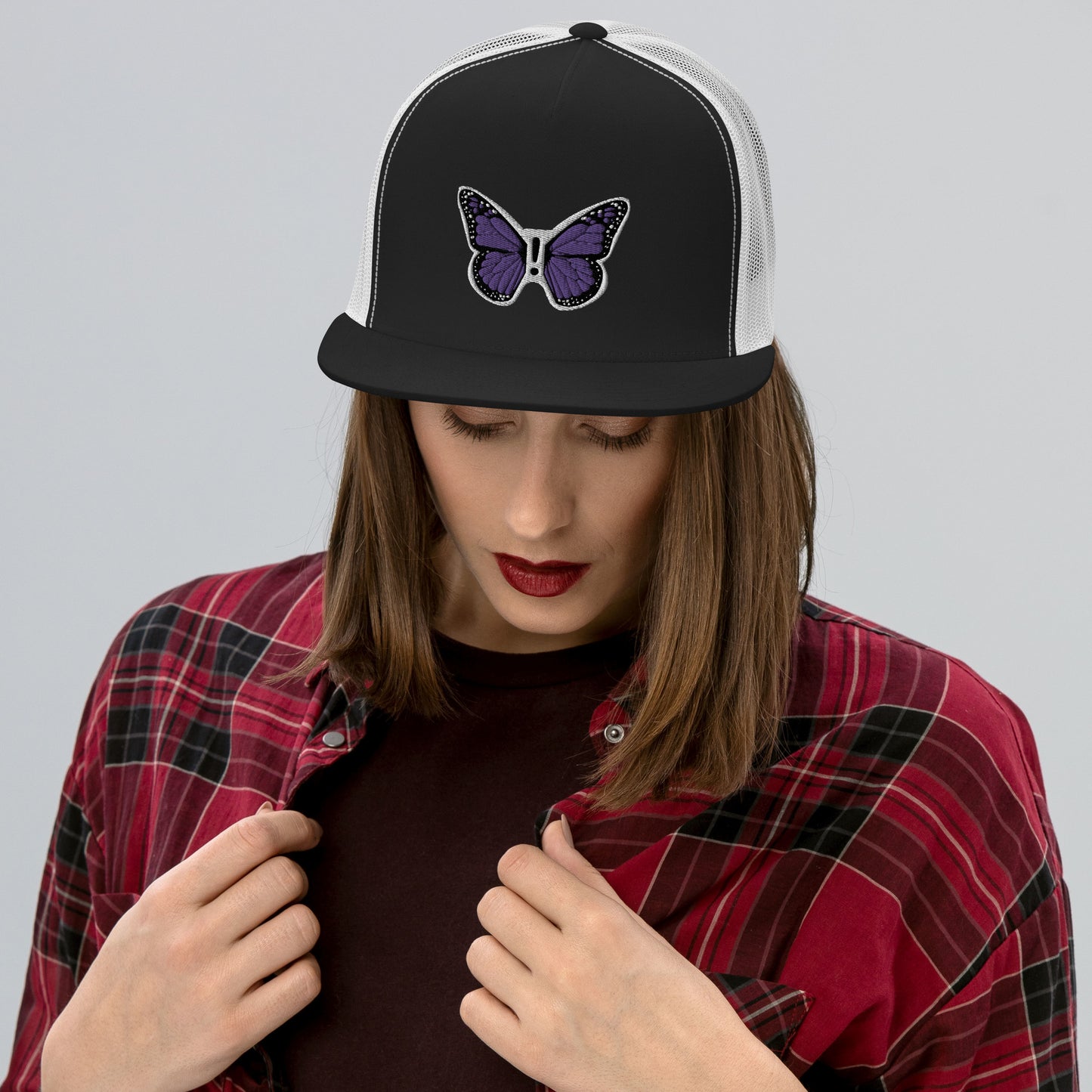 ! Purple Monarch Trucker Cap