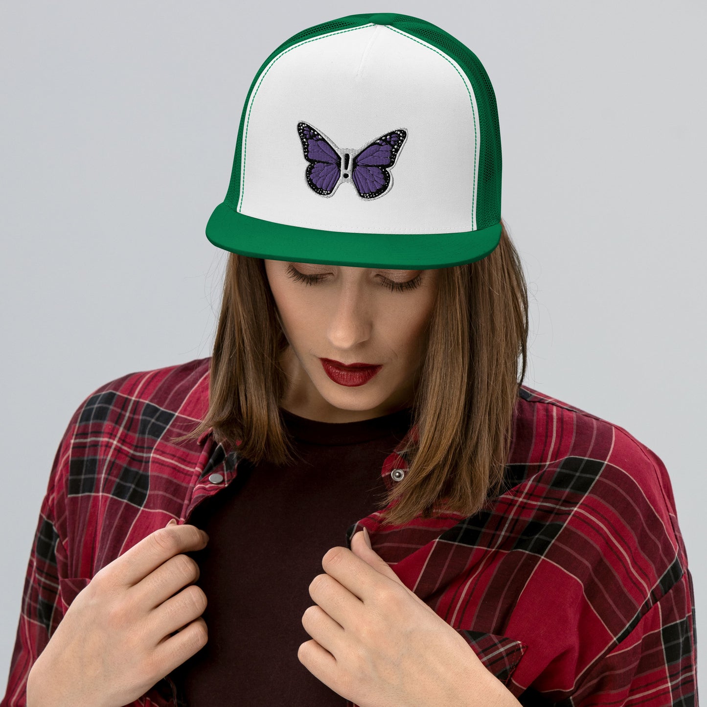 ! Purple Monarch Trucker Cap