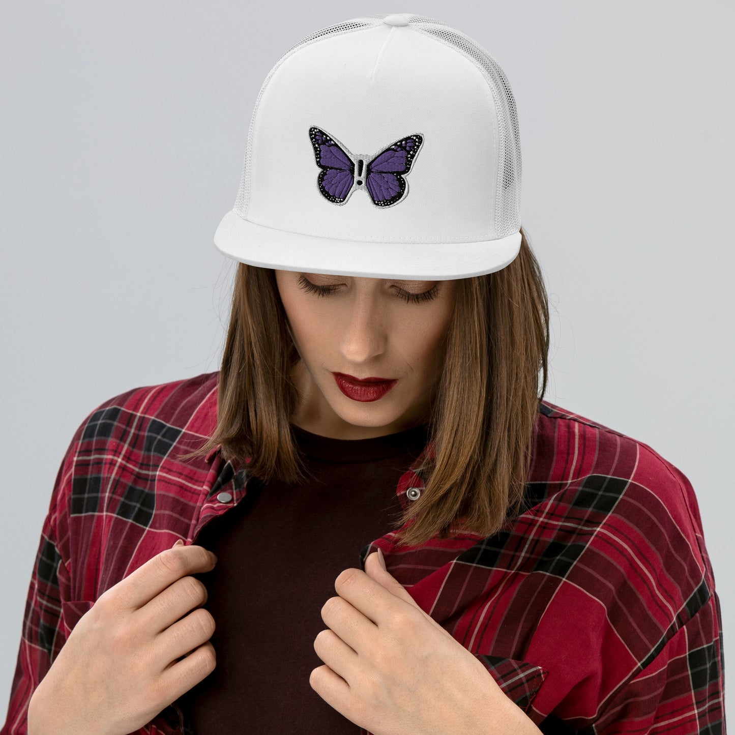 ! Purple Monarch Trucker Cap