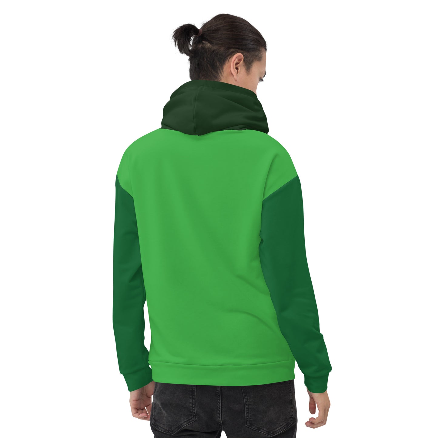 Classic Color Blocking Green Unisex Hoodie