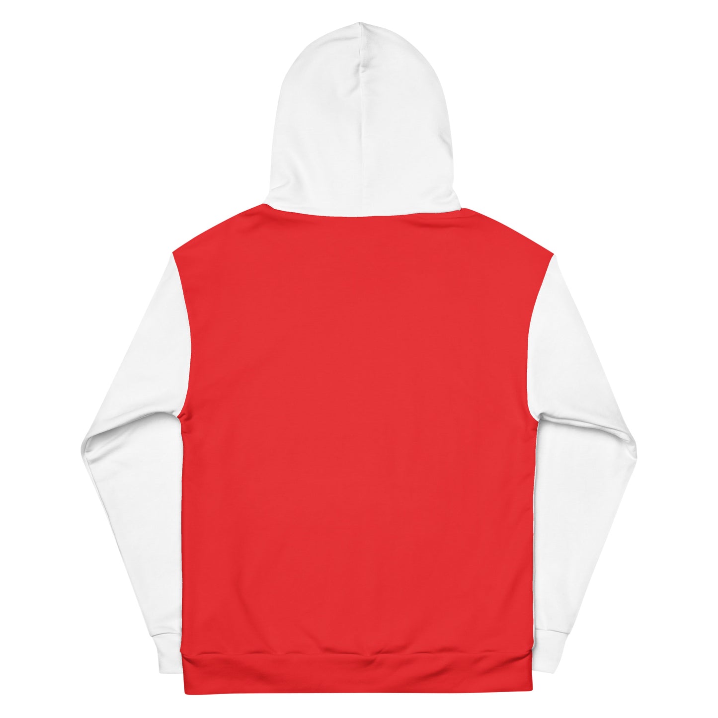 Classic Color Blocking White and Red Unisex Hoodie