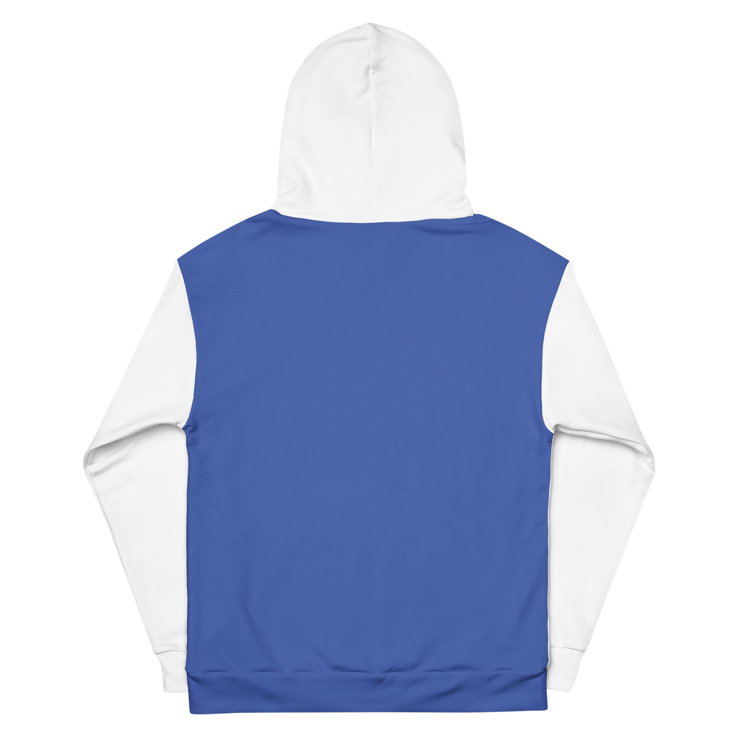 Classic Color Blocking White and Blue Unisex Hoodie