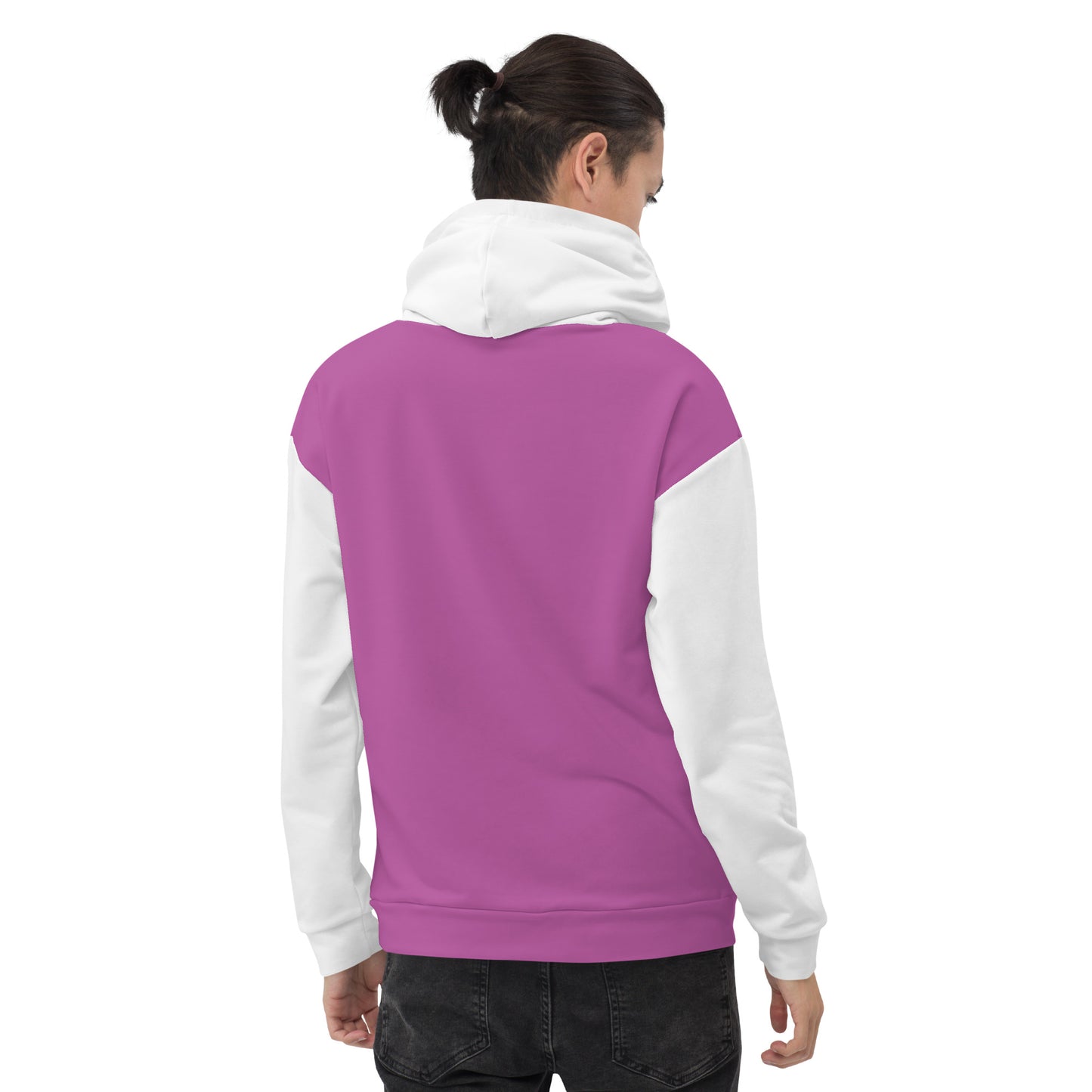 Classic Color Blocking White and Purple Unisex Hoodie