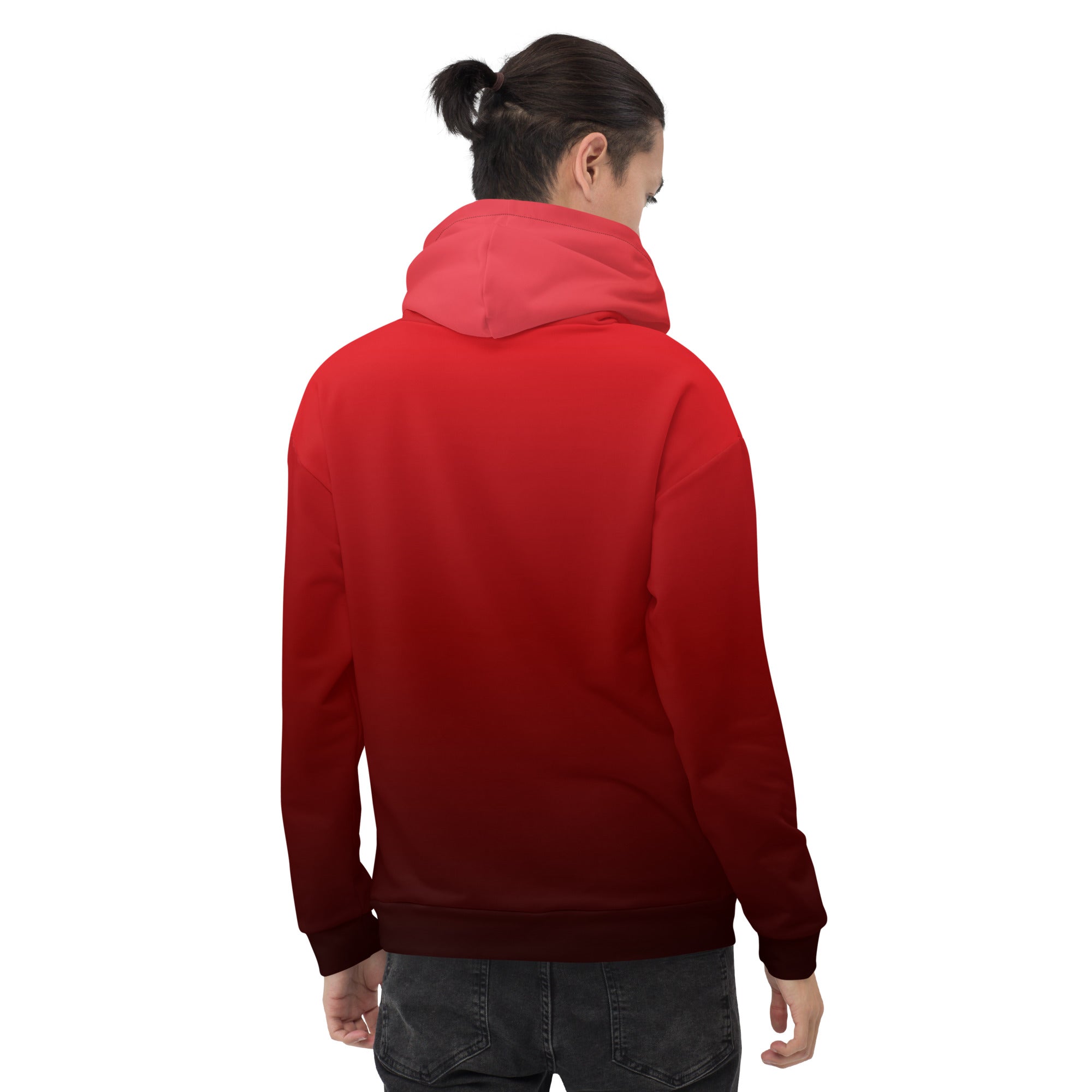 Red white outlet and black hoodie