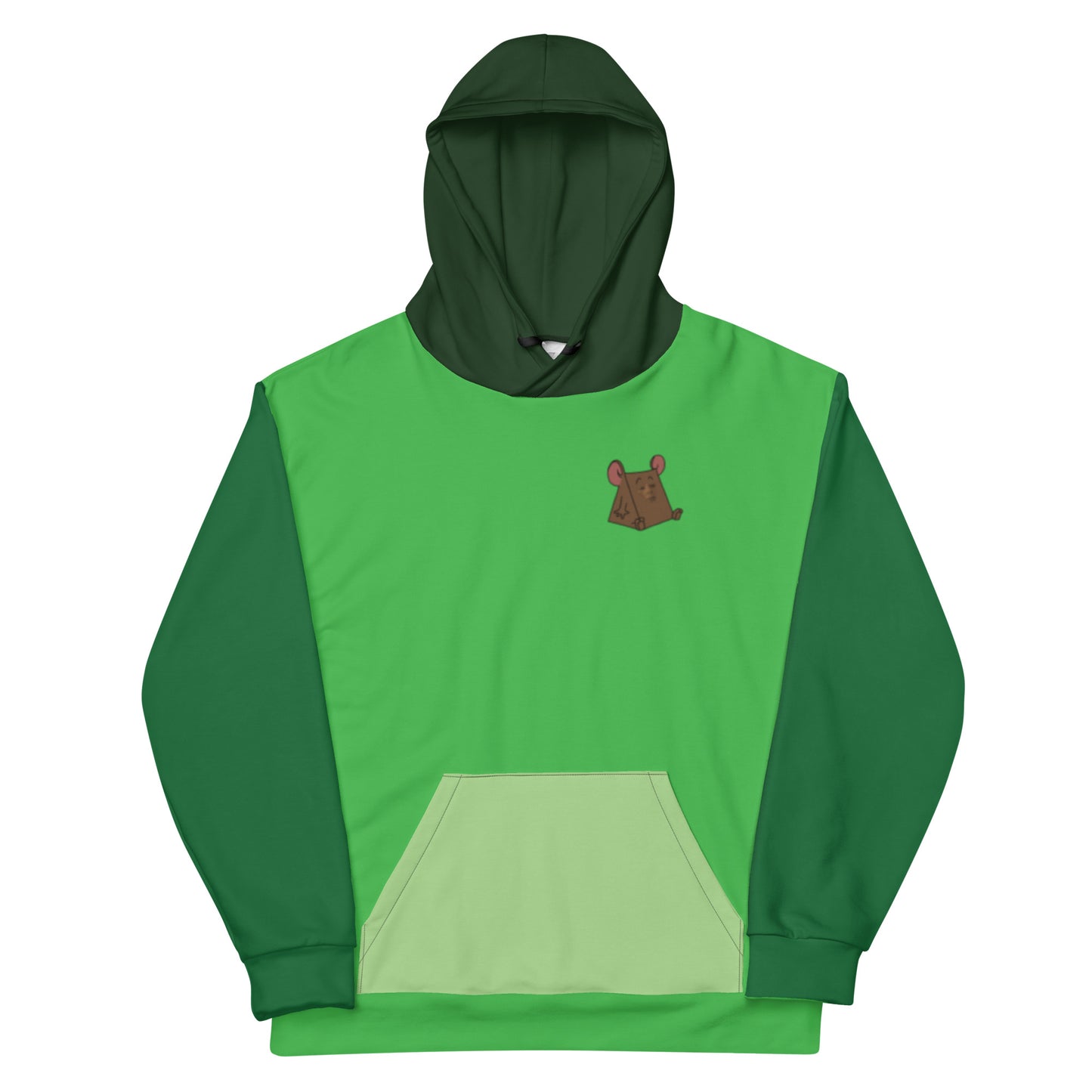 Classic Color Blocking Green Unisex Hoodie