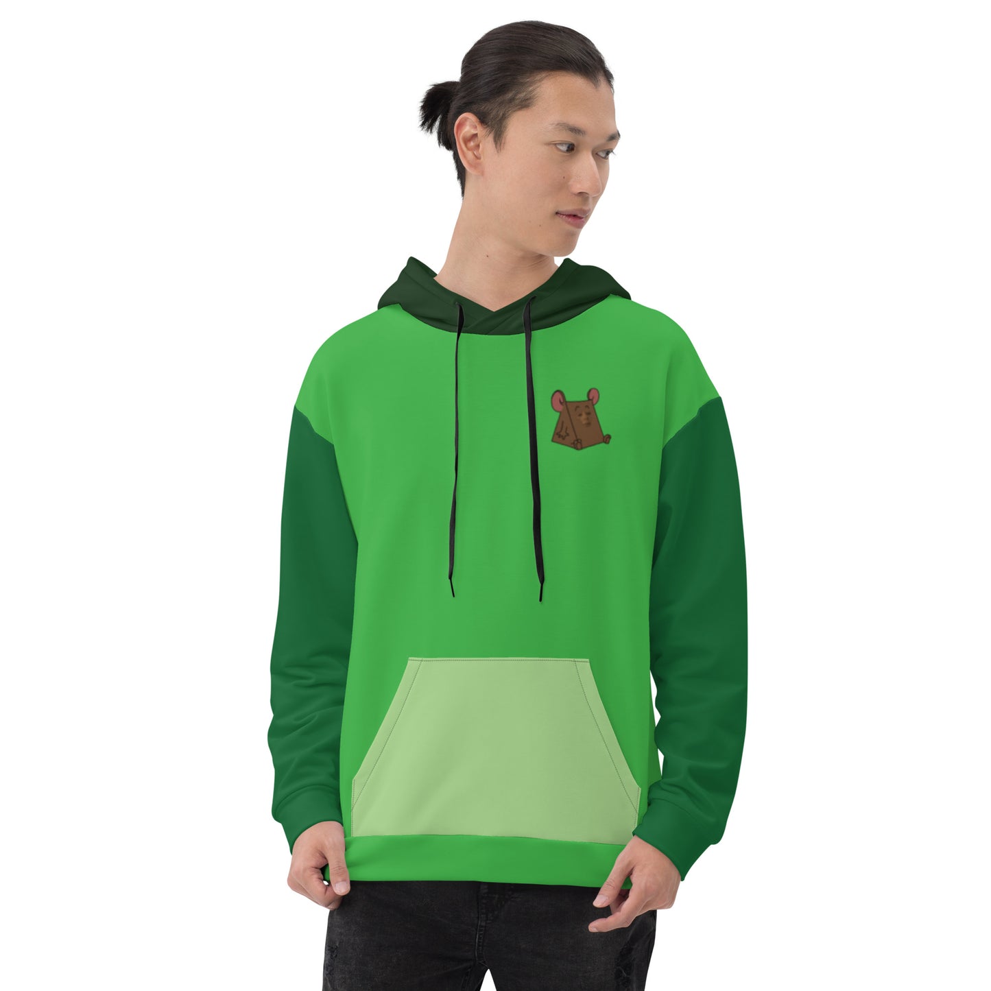 Classic Color Blocking Green Unisex Hoodie