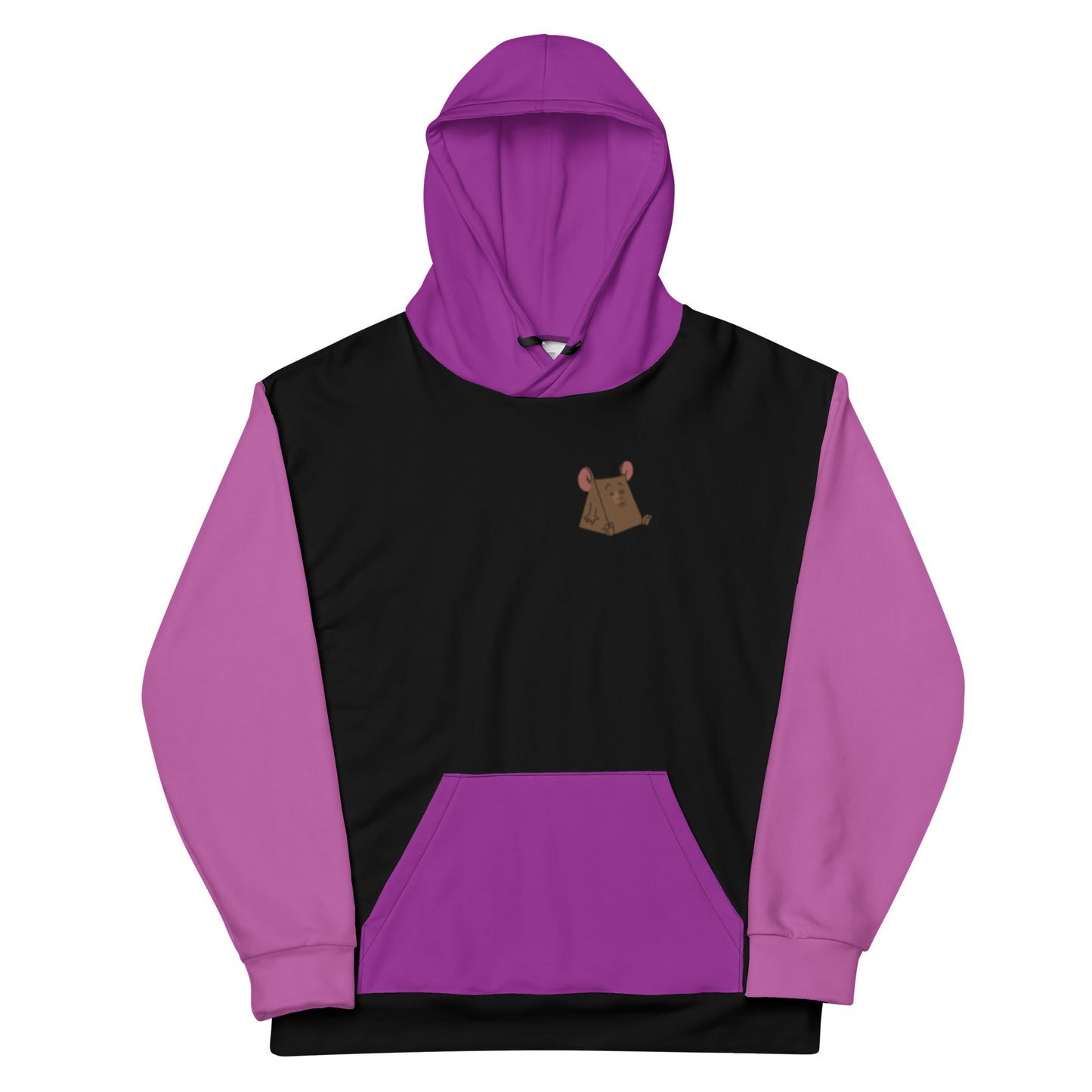 Classic Color Blocking Black and Purple Unisex Hoodie