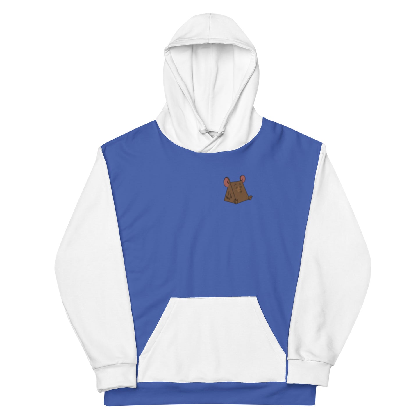 Classic Color Blocking White and Blue Unisex Hoodie