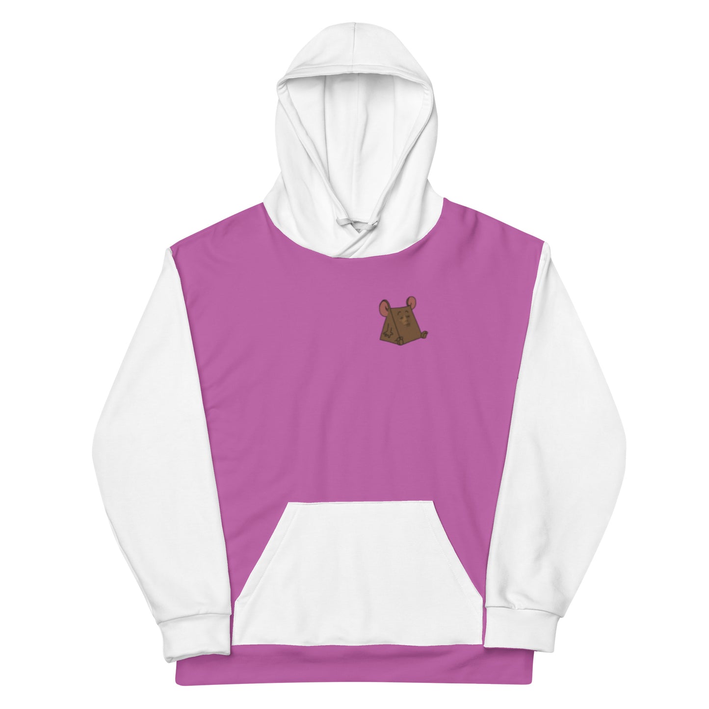 Classic Color Blocking White and Purple Unisex Hoodie