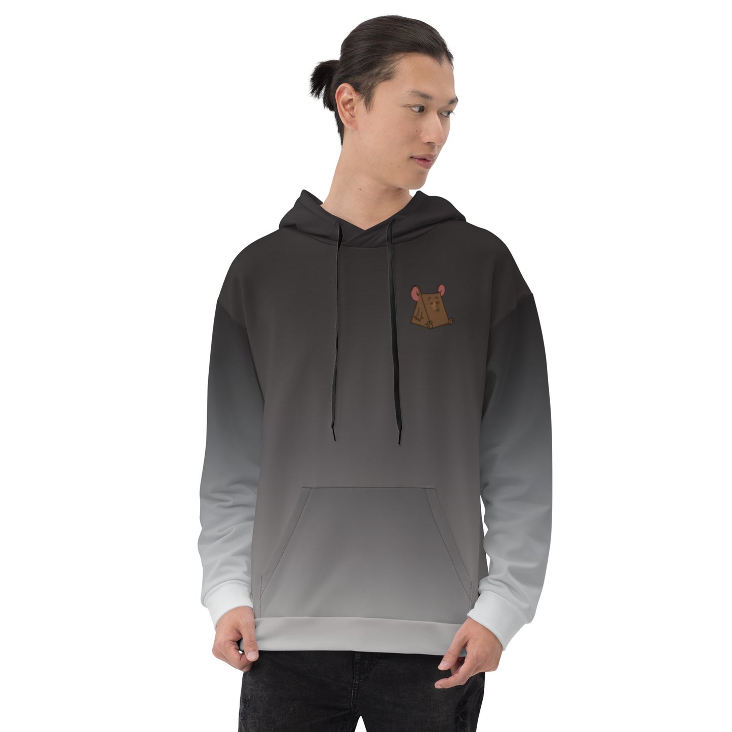 Gradient Black to White Unisex Hoodie