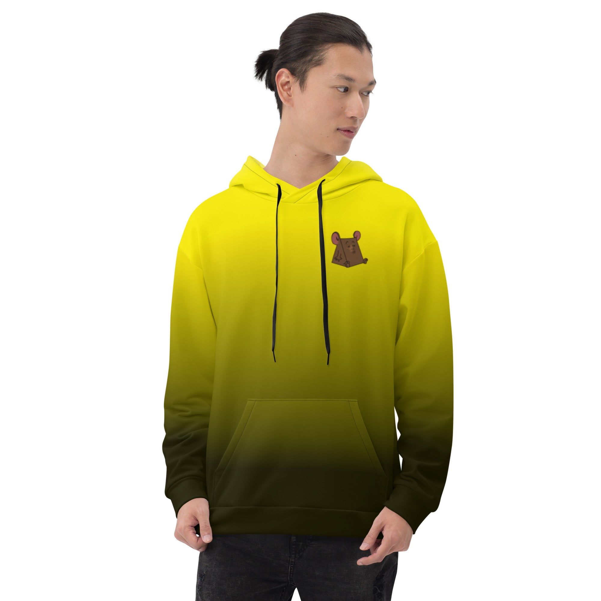 Yellow black best sale and white hoodie