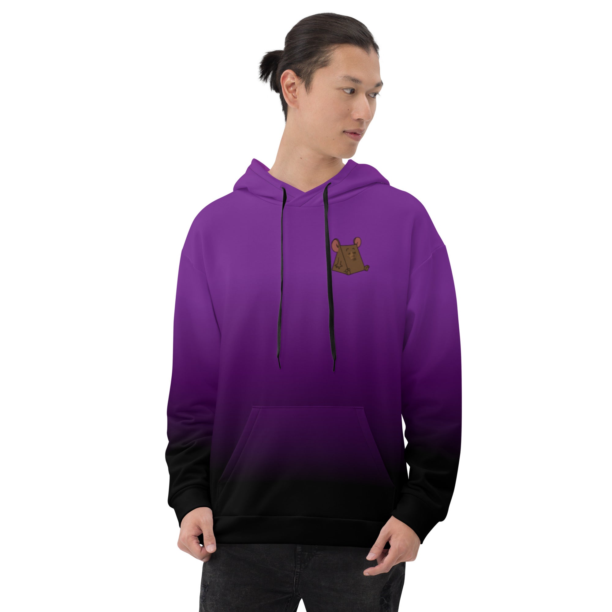 Mens black best sale and purple hoodie